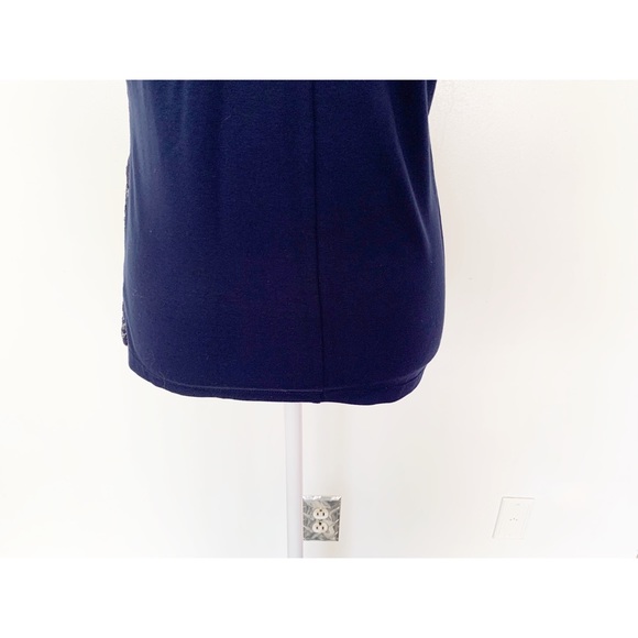 New York & Co Blue Silver Sleeveless Top Size Medium - Picture 5 of 7